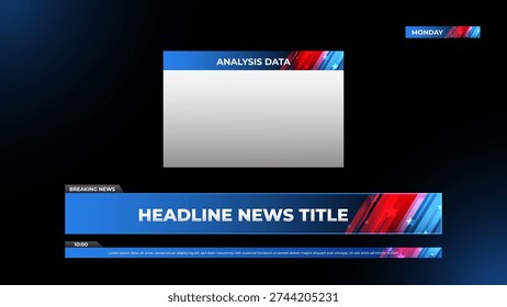 news set lower third with american style for news and broadcasting media