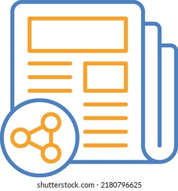 Icono vectorial para compartir noticias. Se puede usar para imprimir, móviles y aplicaciones web.