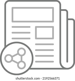 Icono vectorial para compartir noticias. Se puede usar para imprimir, móviles y aplicaciones web.