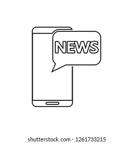 news in smart phone icon. Element of Media for mobile concept and web apps icon. Thin line icon for website design and development, app development