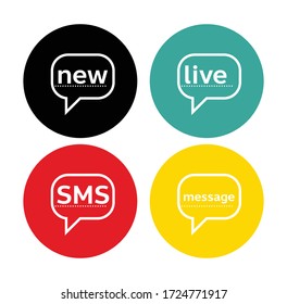 News sms live message word and speech bubble