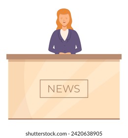 News studio host icon cartoon vector. Media digital. Show talk tv