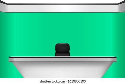 News Studio Room With The Green Background