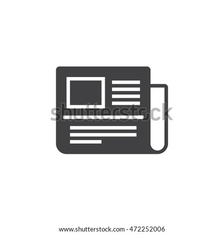 News symbol. Newspaper icon vector, solid logo illustration, pictogram isolated on white