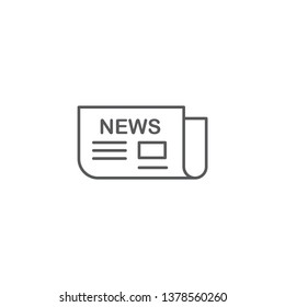 News symbol. Newspaper line icon, outline vector symbol illustration, linear pictogram isolated on white