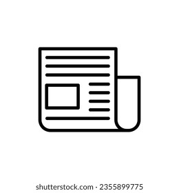 News symbol. Newspaper line icon, outline vector logo illustration, flat design on white..eps