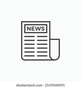 News thin liner icon isolated