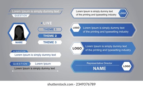 News ticker base Hexagonal design Distribution materials