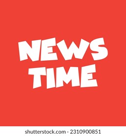 news time text on red background.