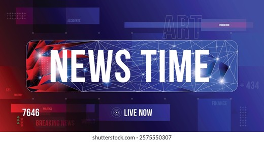 News title in mesh grid low poly visual