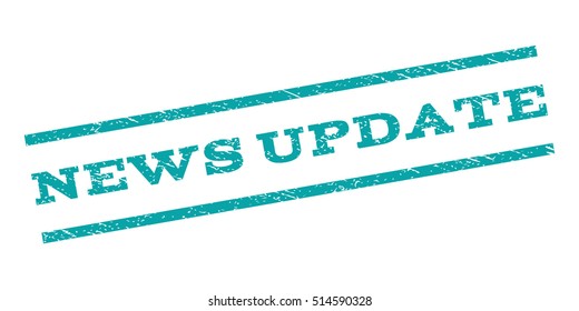 News Update watermark stamp. Text caption between parallel lines with grunge design style. Rubber seal stamp with dirty texture. Vector color ink imprint on a white background.
