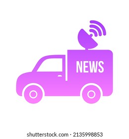 News Van Glyph Gradient Icon Design