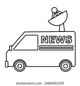 Nachrichten Van Icon. Das Symbol für Nachrichten, Berichterstattung und Journalismus
