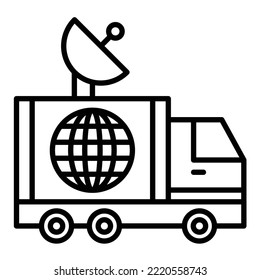 Imagen vectorial de icono de News Van. También se puede usar para aplicaciones web, aplicaciones móviles y medios impresos.