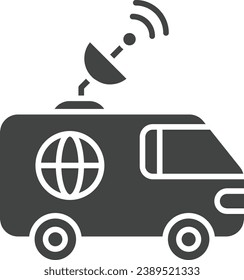 Imagen vectorial de icono de News Van. Adecuado para aplicaciones web móviles y medios de impresión.