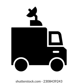 News Van Vector Glyph Icon For Personal And Commercial Use.
