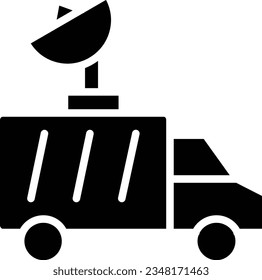 News Van Vector Icon Glyph Style