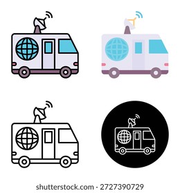 news van Vector icon, Adecuado Para App Móviles, App De Web Y Medios Impresos. Múltiples iconos de estilo, 