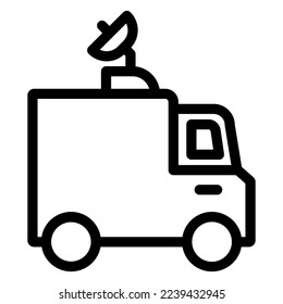 News Van Vector Line Icon Design