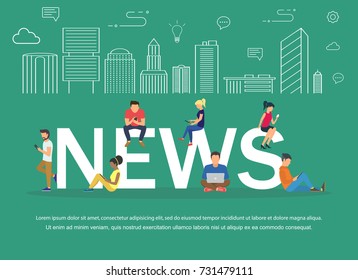 News vector banner design concept.