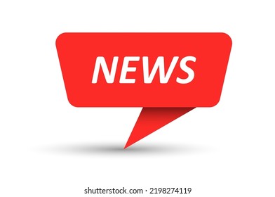 NEWS. Vector banner, pointer, sticker, label or speech bubble. Template for websites, applications and creative ideas. Vector design