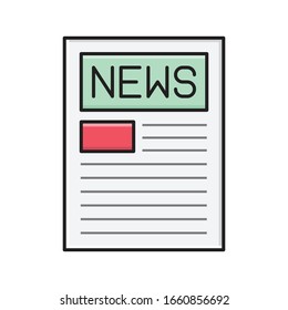 news vector flat color icon 