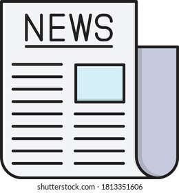 news vector flat color icon 