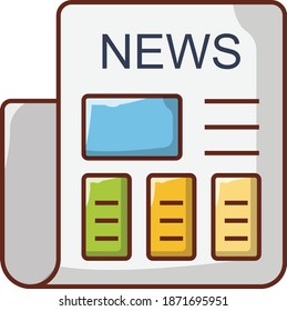 news vector flat colour icon