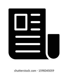 news vector glyph flat icon 