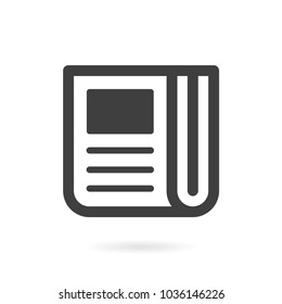 News vector icon. Black illustration isolated for graphic and web design.