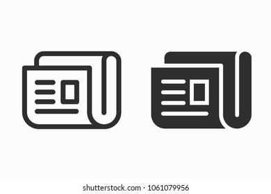 News vector icon. Black illustration isolated for graphic and web design.