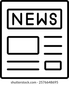 News vector icon. Can be used for printing, mobile and web applications.