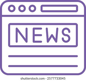 News vector icon. Can be used for printing, mobile and web applications.