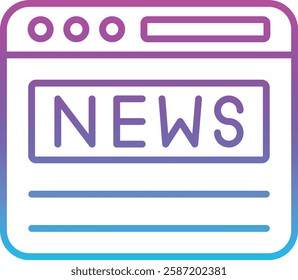 News vector icon. Can be used for printing, mobile and web applications.
