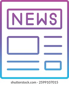 News vector icon. Can be used for printing, mobile and web applications.
