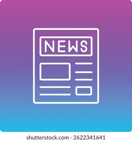 News vector icon. Can be used for printing, mobile and web applications.