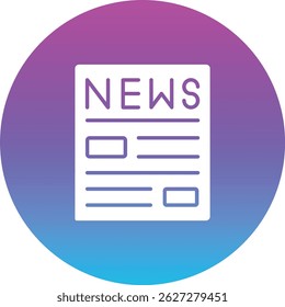 News vector icon. Can be used for printing, mobile and web applications.