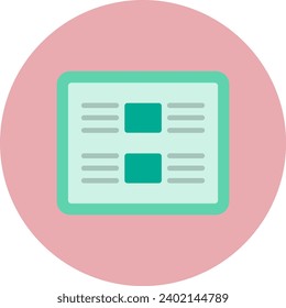 News Vector Icon Flat Circle Style