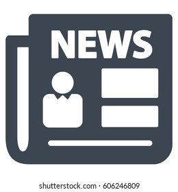 News vector icon. Flat smooth blue symbol. Pictogram is isolated on a white background. Designed for web and software interfaces.