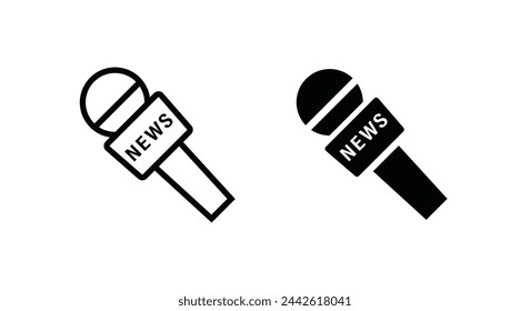 News vector icon. News line and flat icons set, editable stroke isolated on white, linear vector outline illustration, symbol logo design style