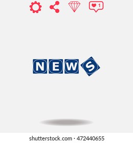 News vector icon on grey background.