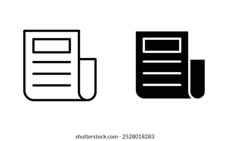News vector icon set in black and white color.