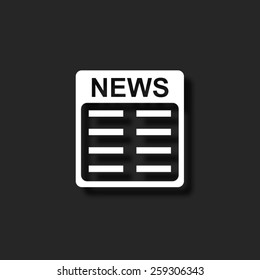 news   - vector icon with shadow
