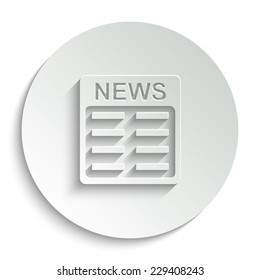 news  - vector icon with shadow on a round button