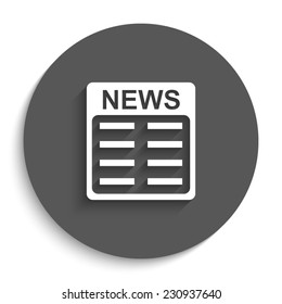 news - vector icon with shadow on a round grey button