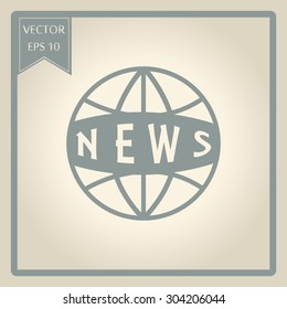  News vector icon. World globe symbol