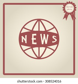 News vector icon. World globe symbol