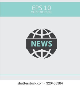 News vector icon. World globe symbol.