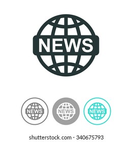 News Vector Icon. World Globe Symbol.