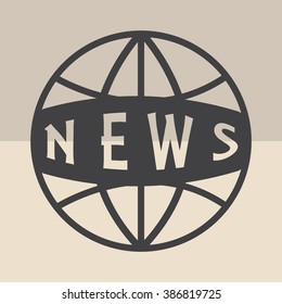 News vector icon. World globe symbol